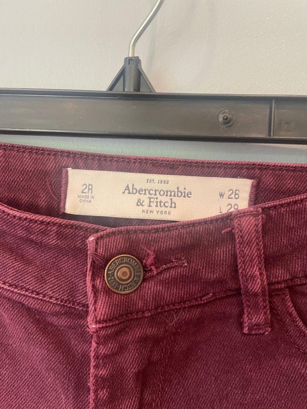 Abercrombie & Fitch Wine Red Skinny Jeans - Picture 4 of 5